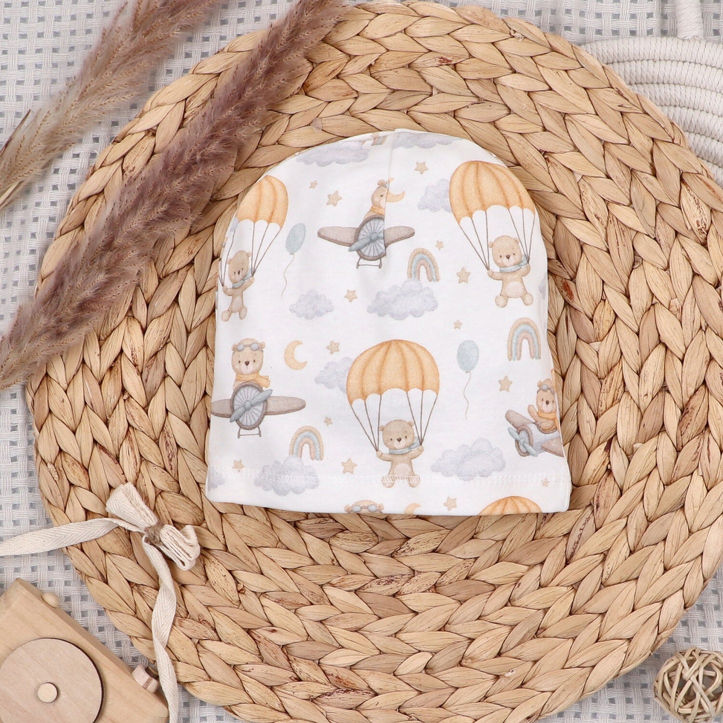 Gorro Bebé SKY JOURNEY Algodón Orgánico Estampado Aviones