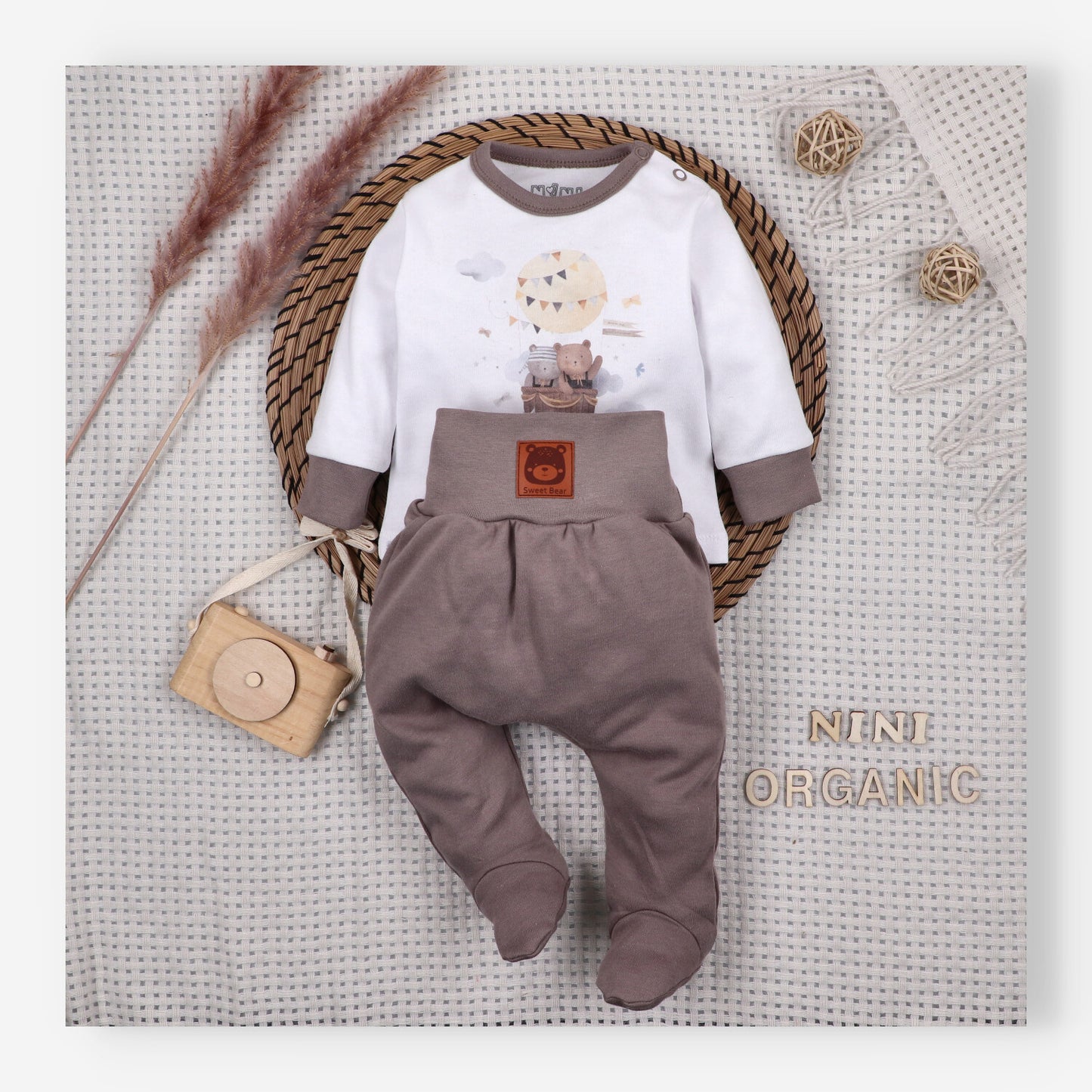 Blusa bebé Balloon Friends algodón orgánico estampado