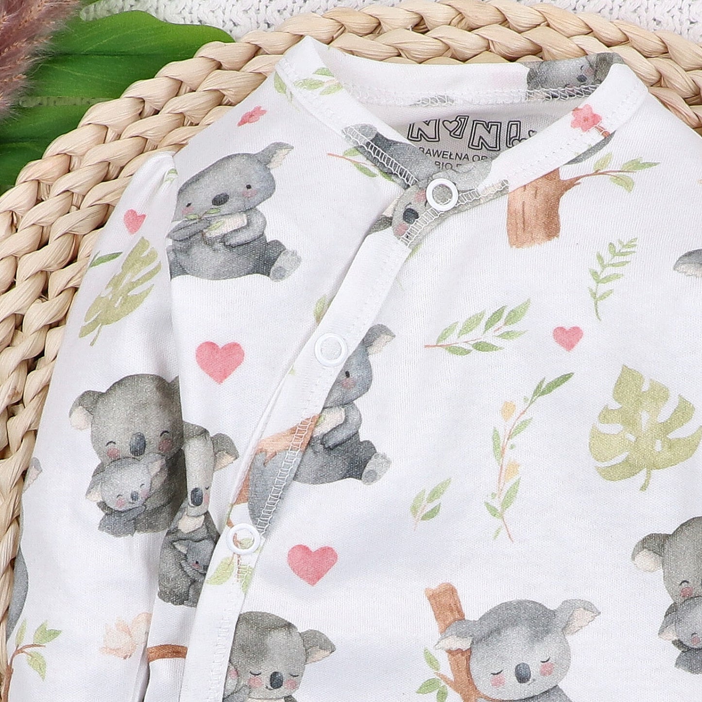 Body kimono bebé Dulce Koala algodón orgánico Polonia talla única
