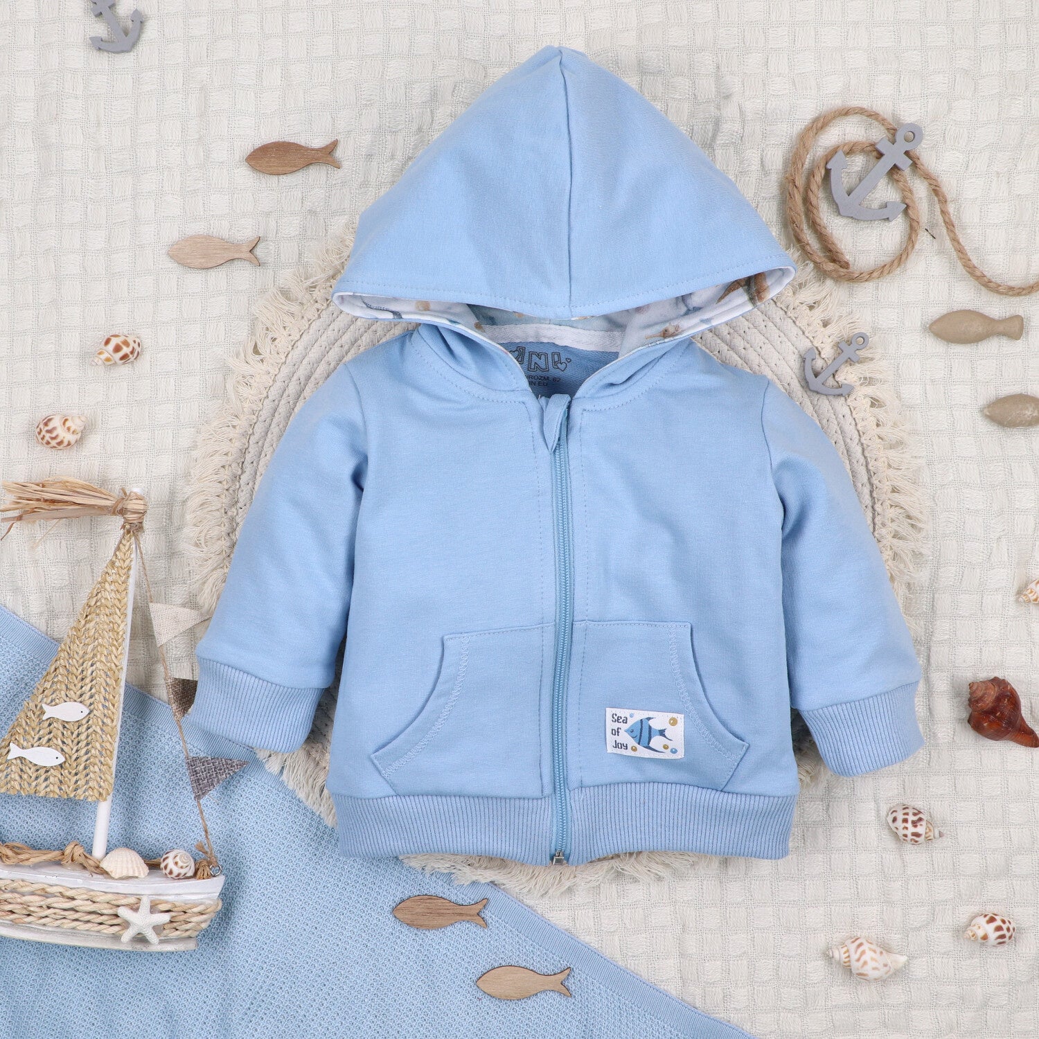 Sudadera Bebé SEA OF JOY Algodón Orgánico con Cremallera