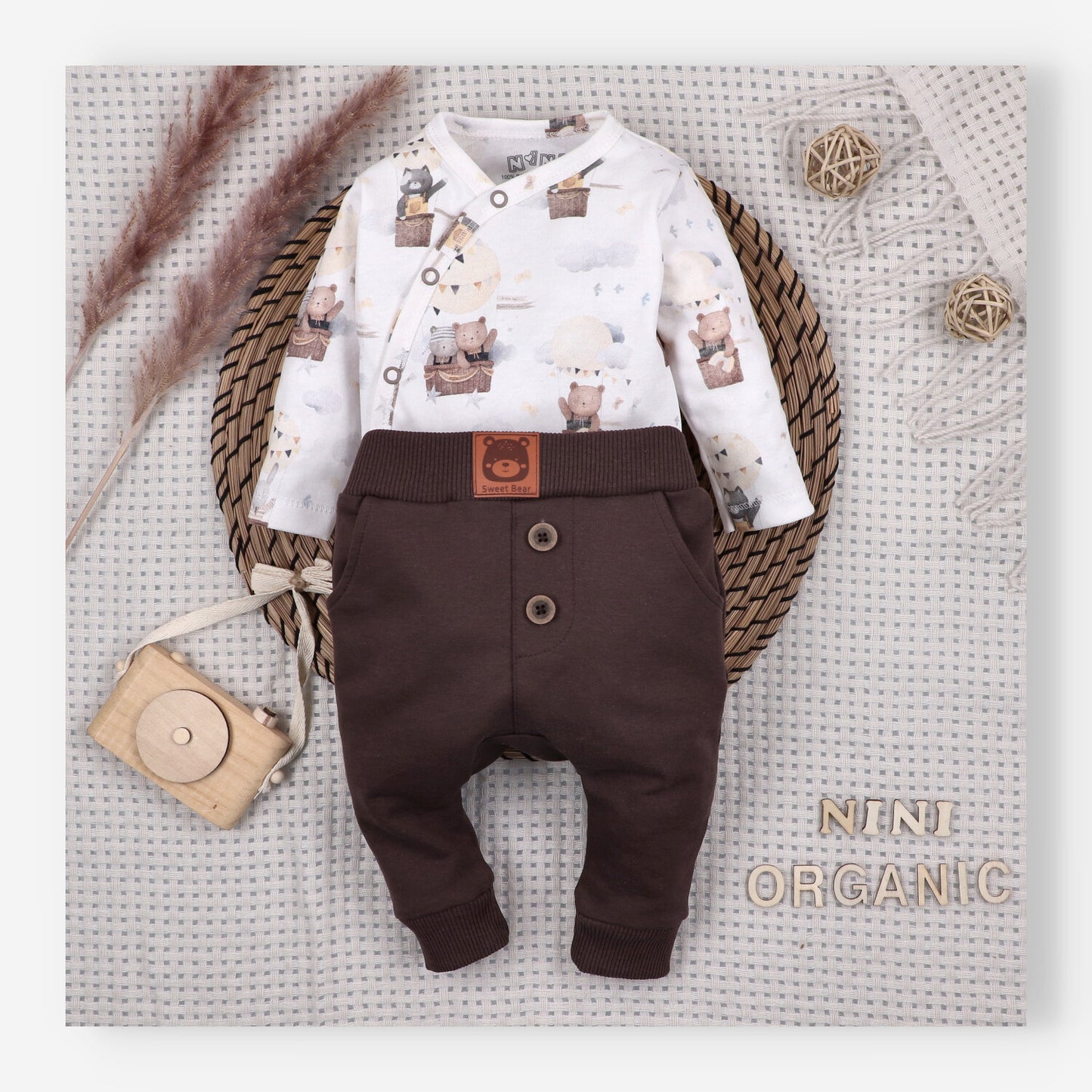 Pantalón jogger bebé Balloon Friends algodón orgánico elastán