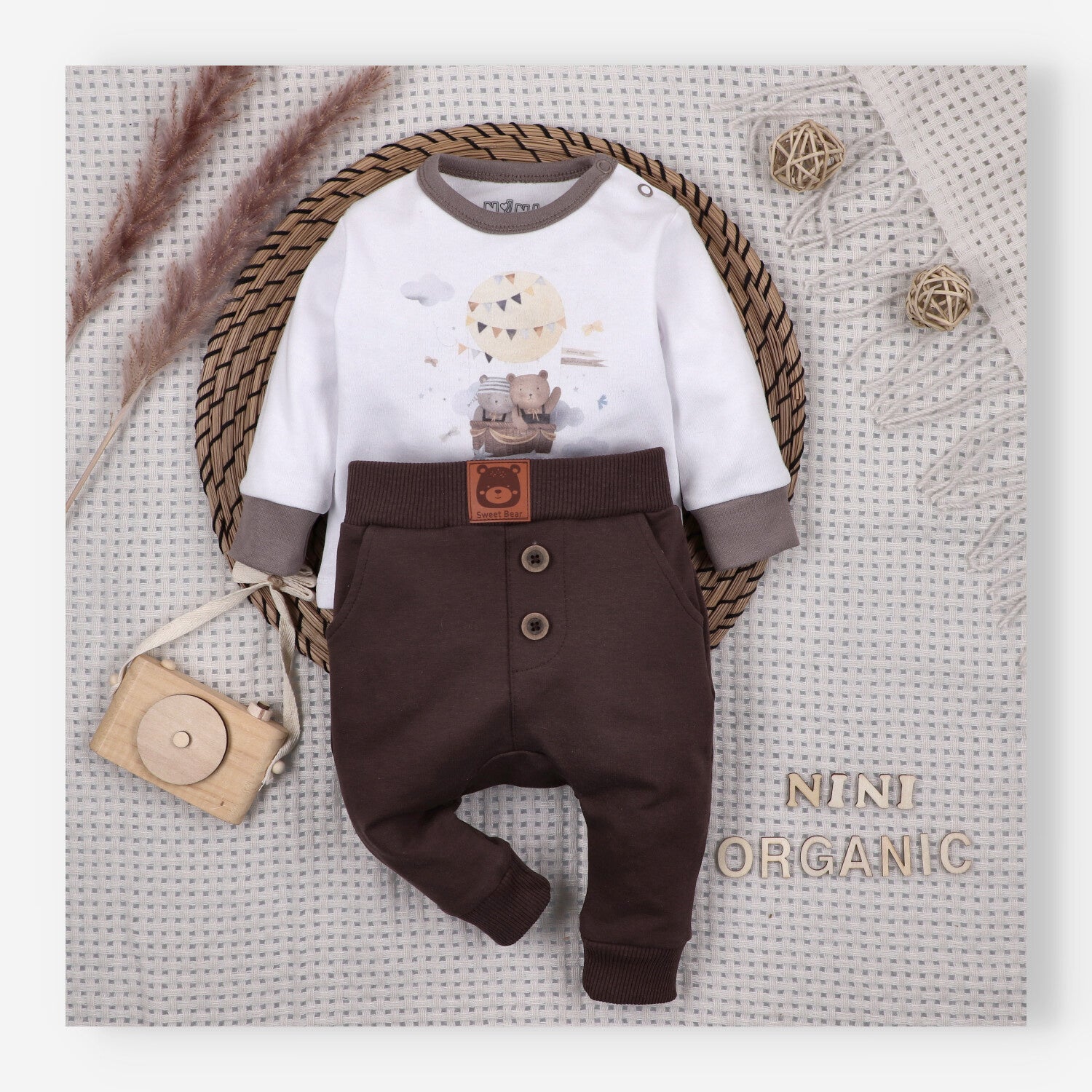 Pantalón jogger bebé Balloon Friends algodón orgánico elastán