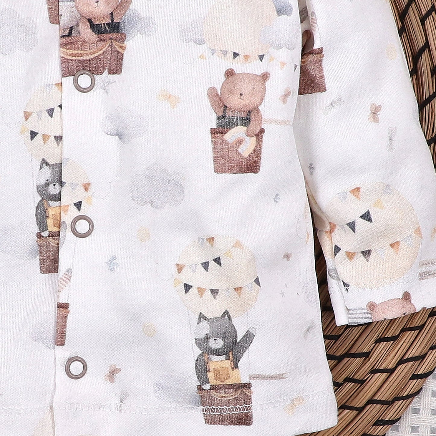 Camiseta interior bebé Balloon Friends algodón orgánico broches
