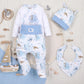 Conjunto Bebé SEA OF JOY Body + Mameluco + Gorro + Pañuelito