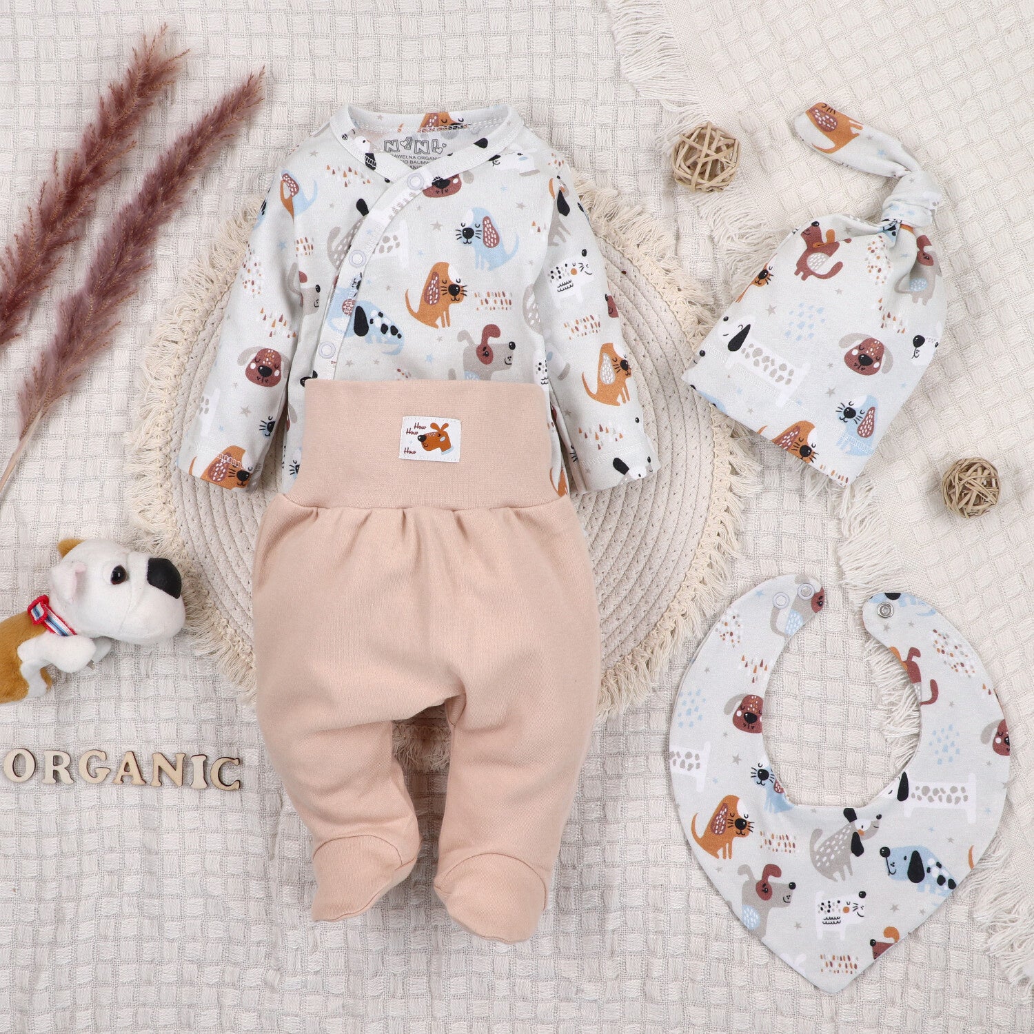 Conjunto 4 piezas NINI bebé semipantalón algodón 165g organico