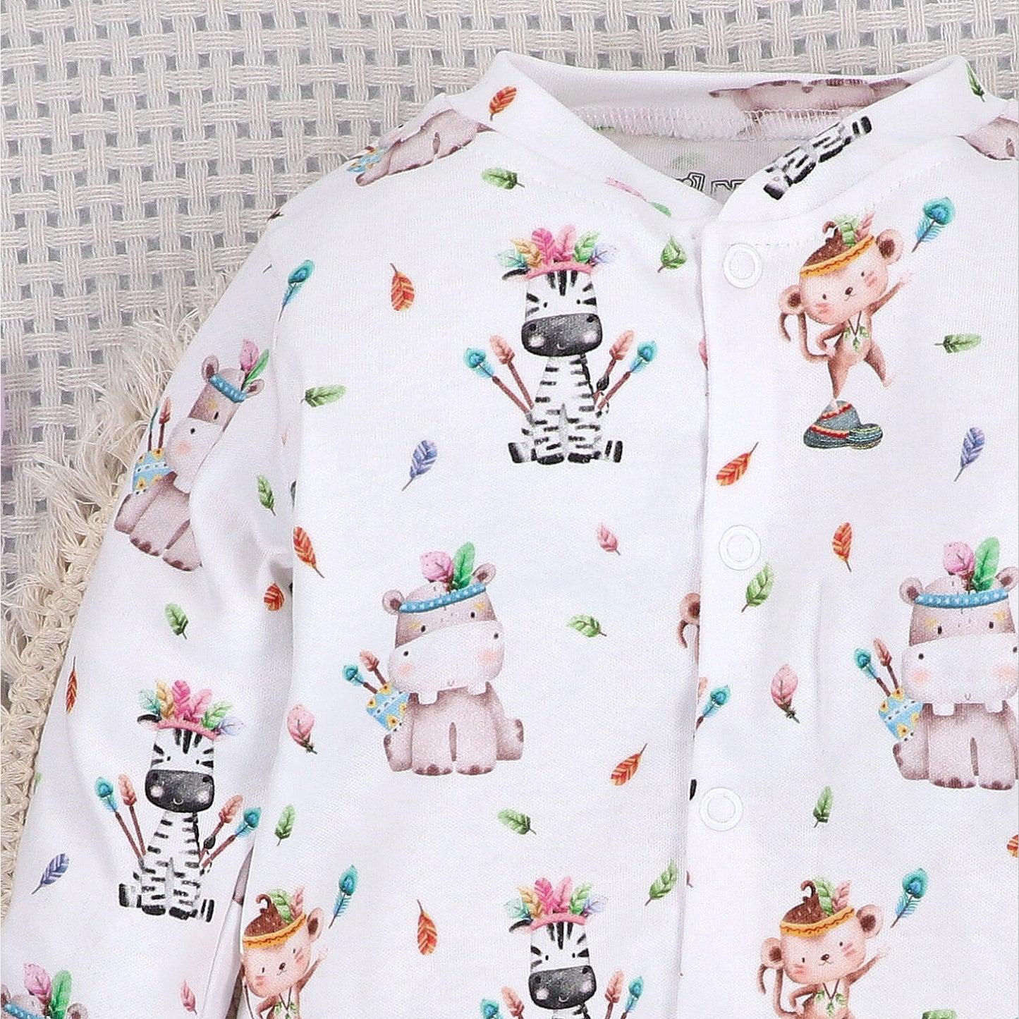 Mameluco bebé Happy Animals orgánico variante B colección