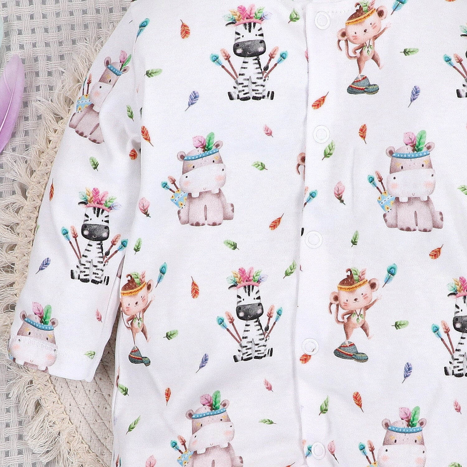Mameluco bebé Happy Animals orgánico variante B colección