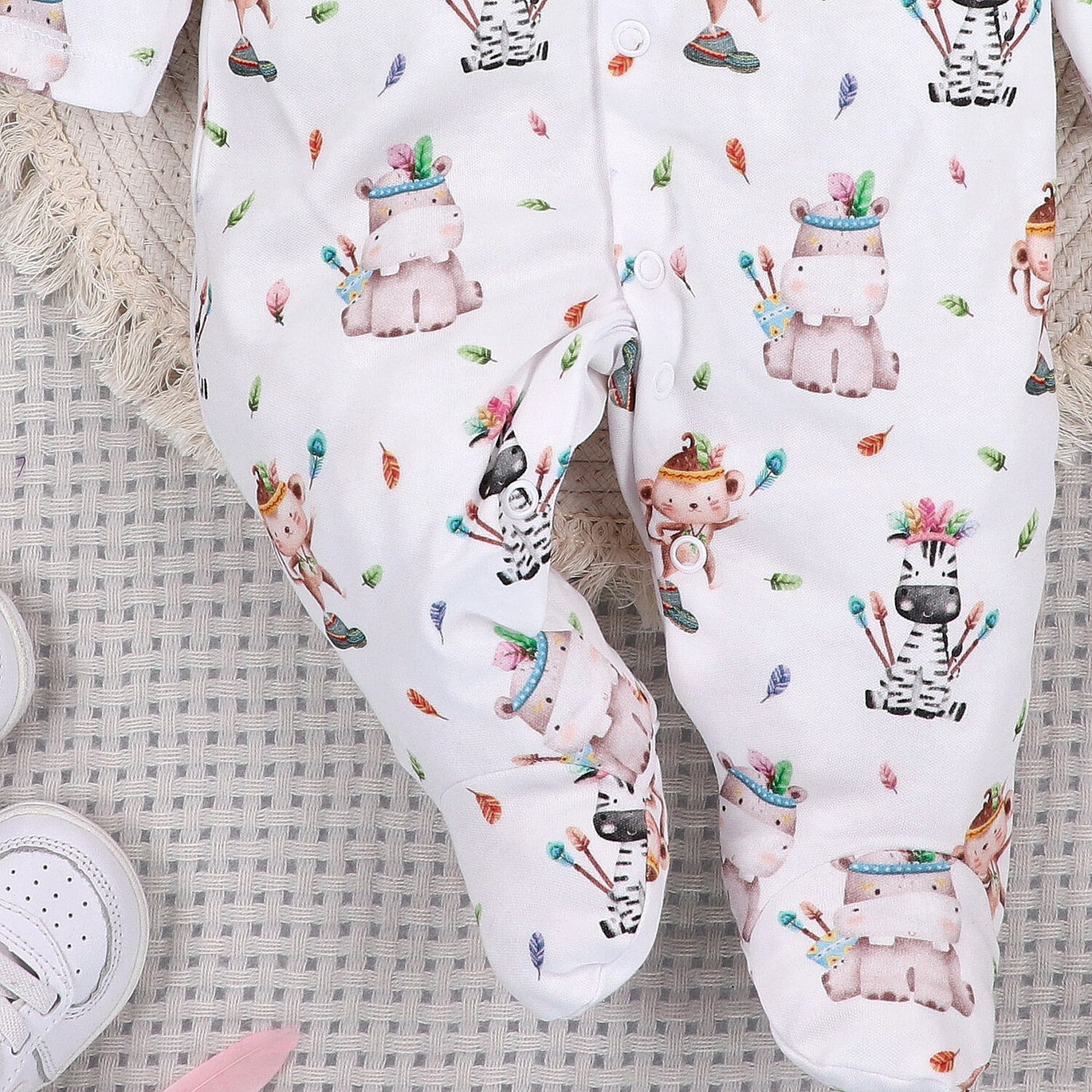 Mameluco bebé Happy Animals orgánico variante B colección