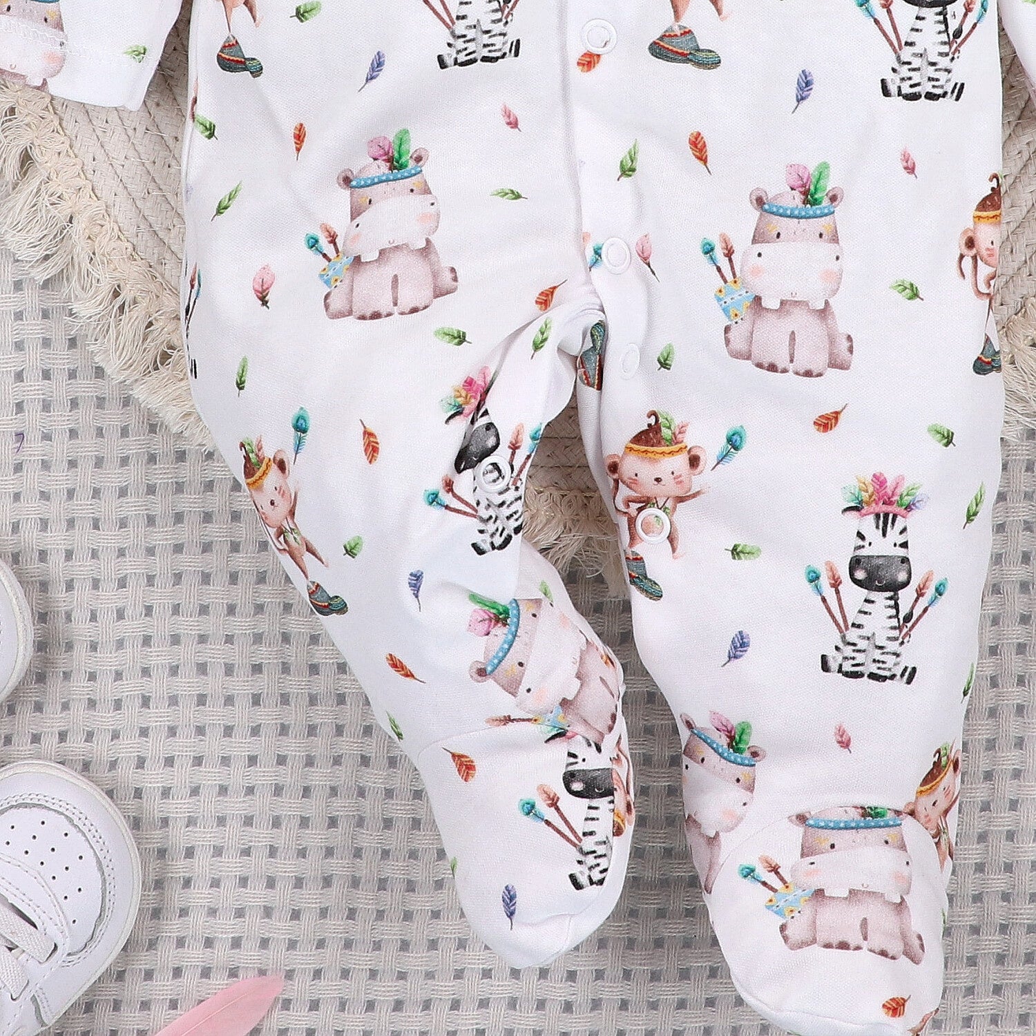 Mameluco bebé Happy Animals orgánico variante B colección