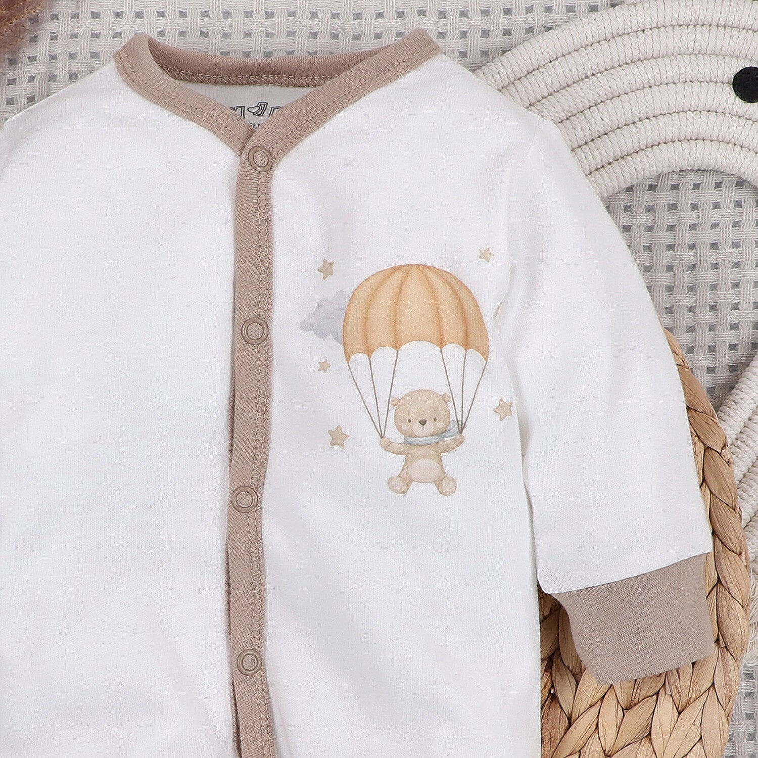 Mameluco Bebé SKY JOURNEY Algodón Orgánico Diseño Nublado