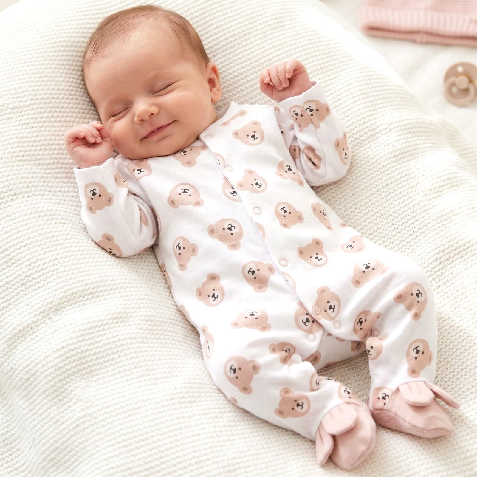 Mameluco bebé Sweet Bears algodón orgánico osos tiernos
