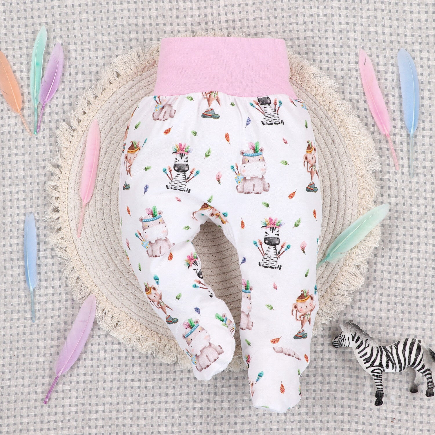Semipantalón bebé Happy Animals algodón orgánico recién nacido