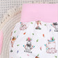 Semipantalón bebé Happy Animals algodón orgánico recién nacido