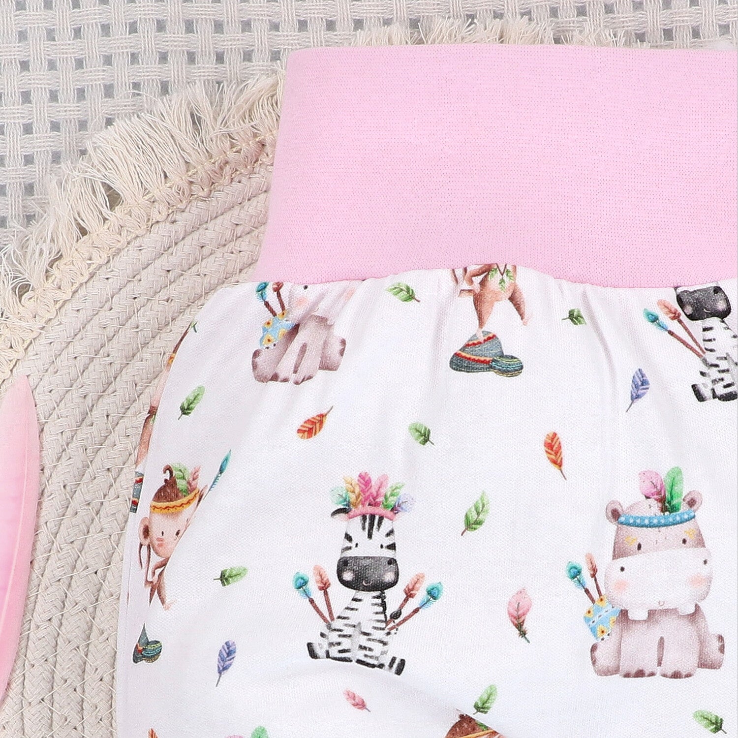 Semipantalón bebé Happy Animals algodón orgánico recién nacido