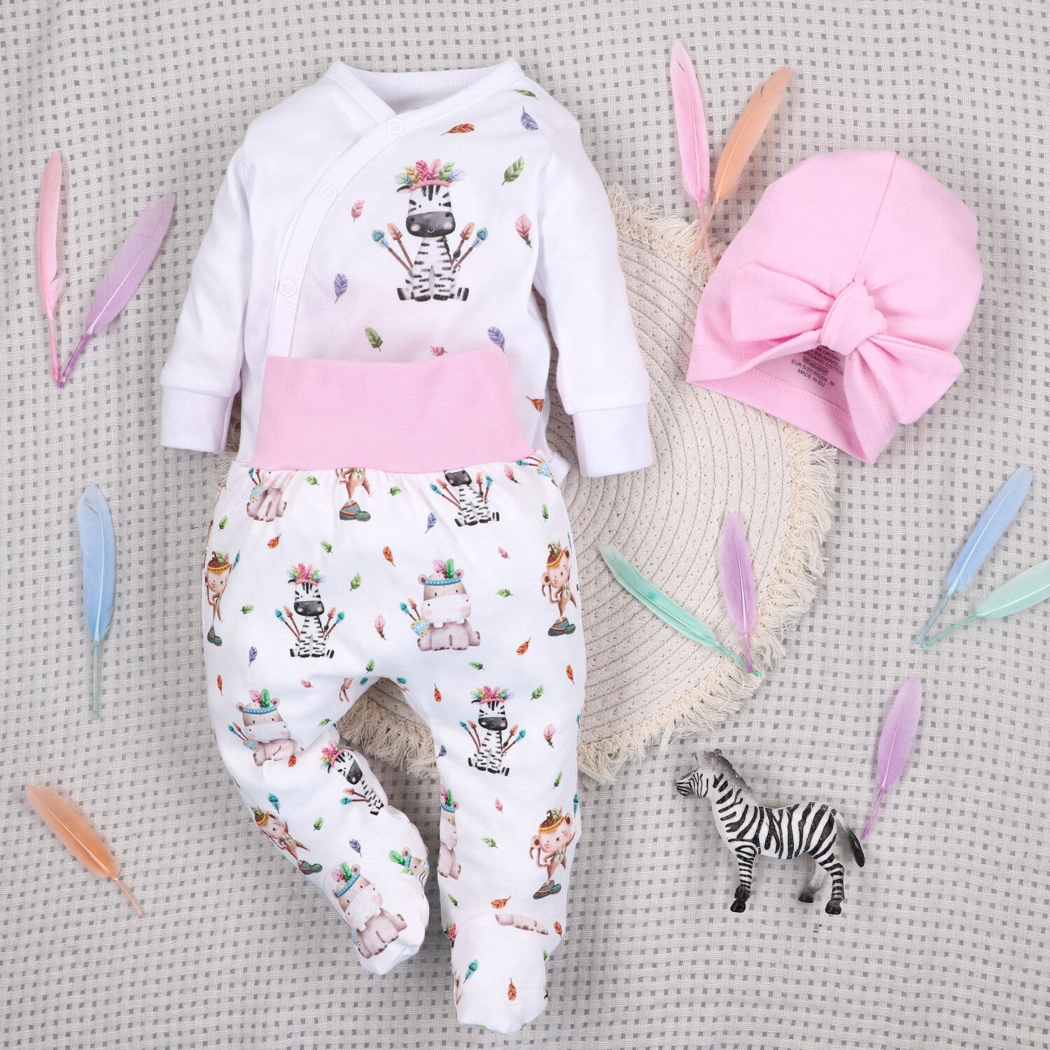 Semipantalón bebé Happy Animals algodón orgánico recién nacido