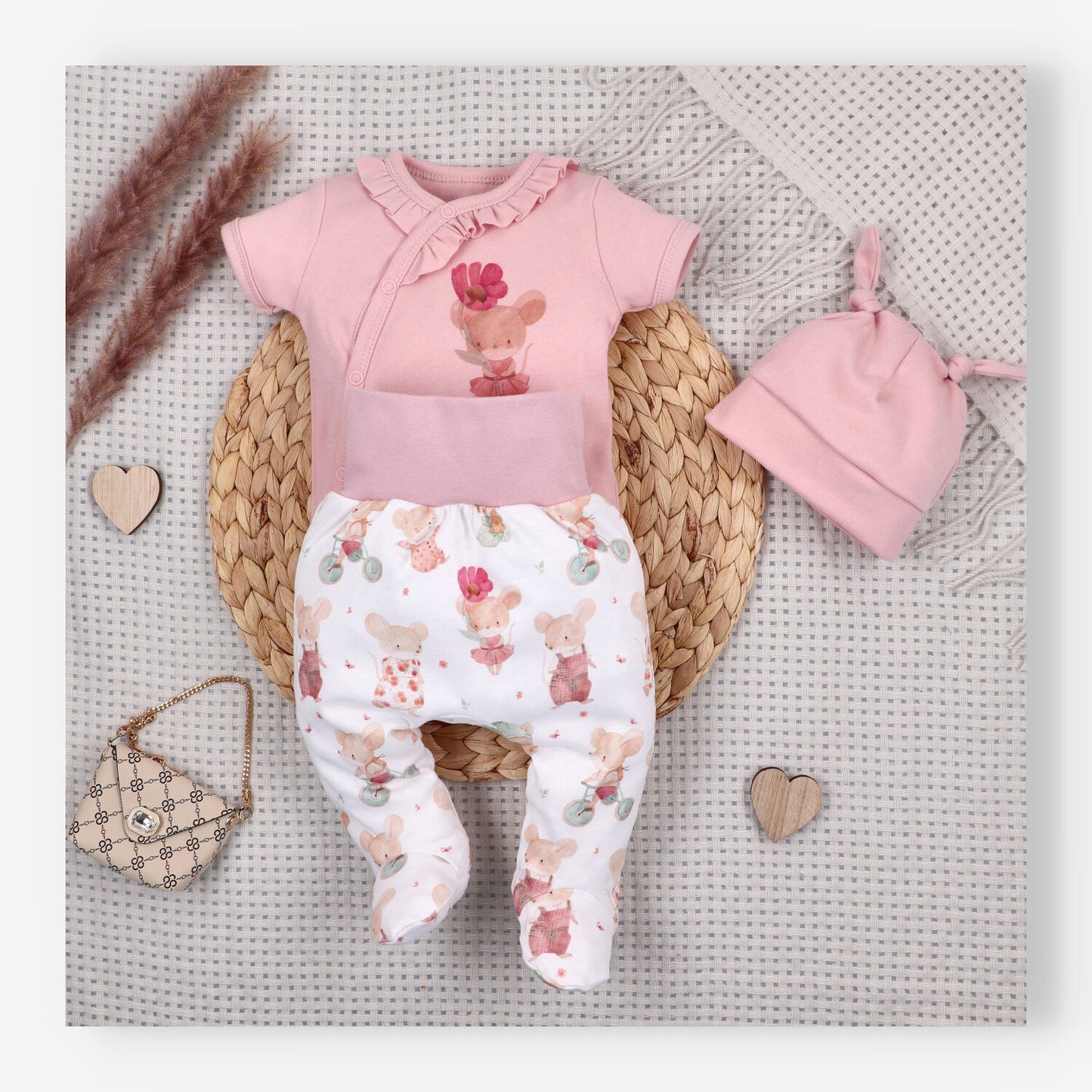 Pantalón bebé orgánico Pequeños Ratones półśpiochy — variante 2