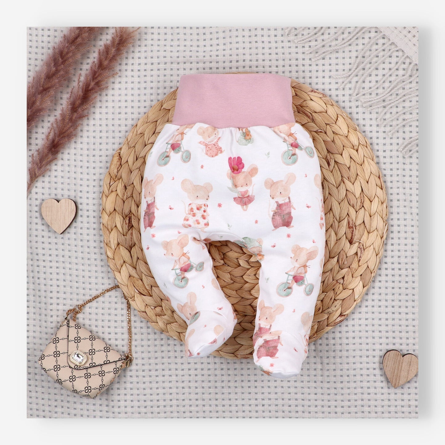 Pantalón bebé orgánico Pequeños Ratones półśpiochy — variante 2
