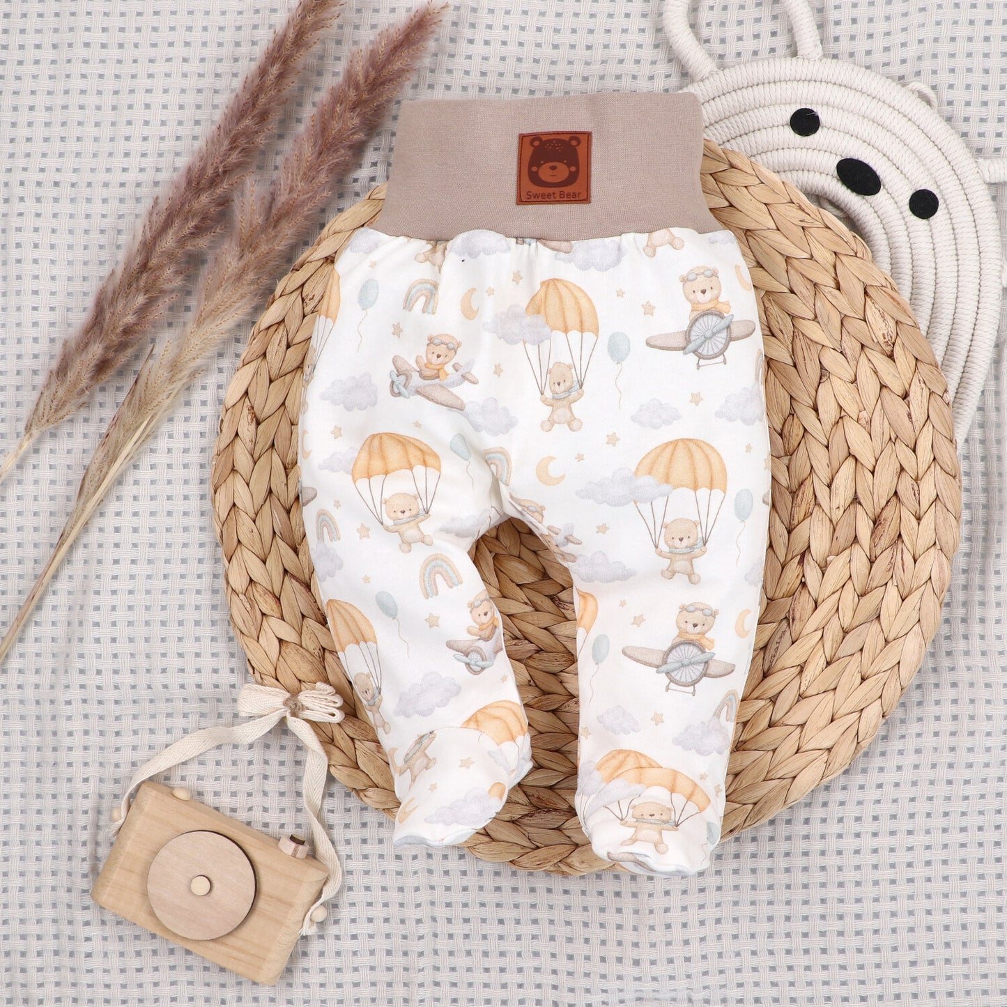 Pantalón Bebé SKY JOURNEY Algodón Orgánico Estampado Nubes