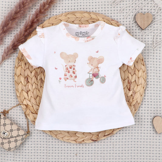 T-shirt bebé niño Pequeños Ratones algodón orgánico Polonia