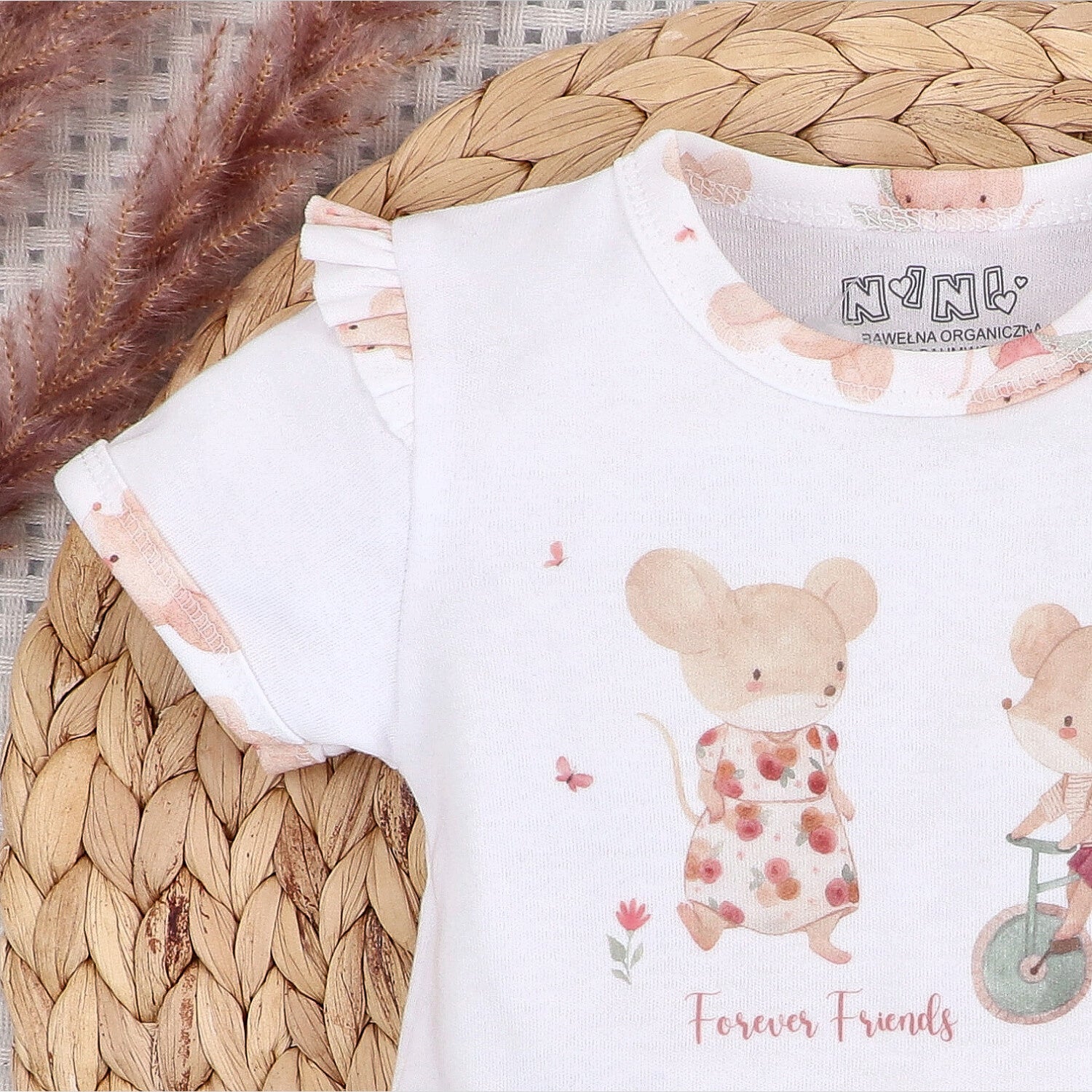 T-shirt bebé niño Pequeños Ratones algodón orgánico Polonia