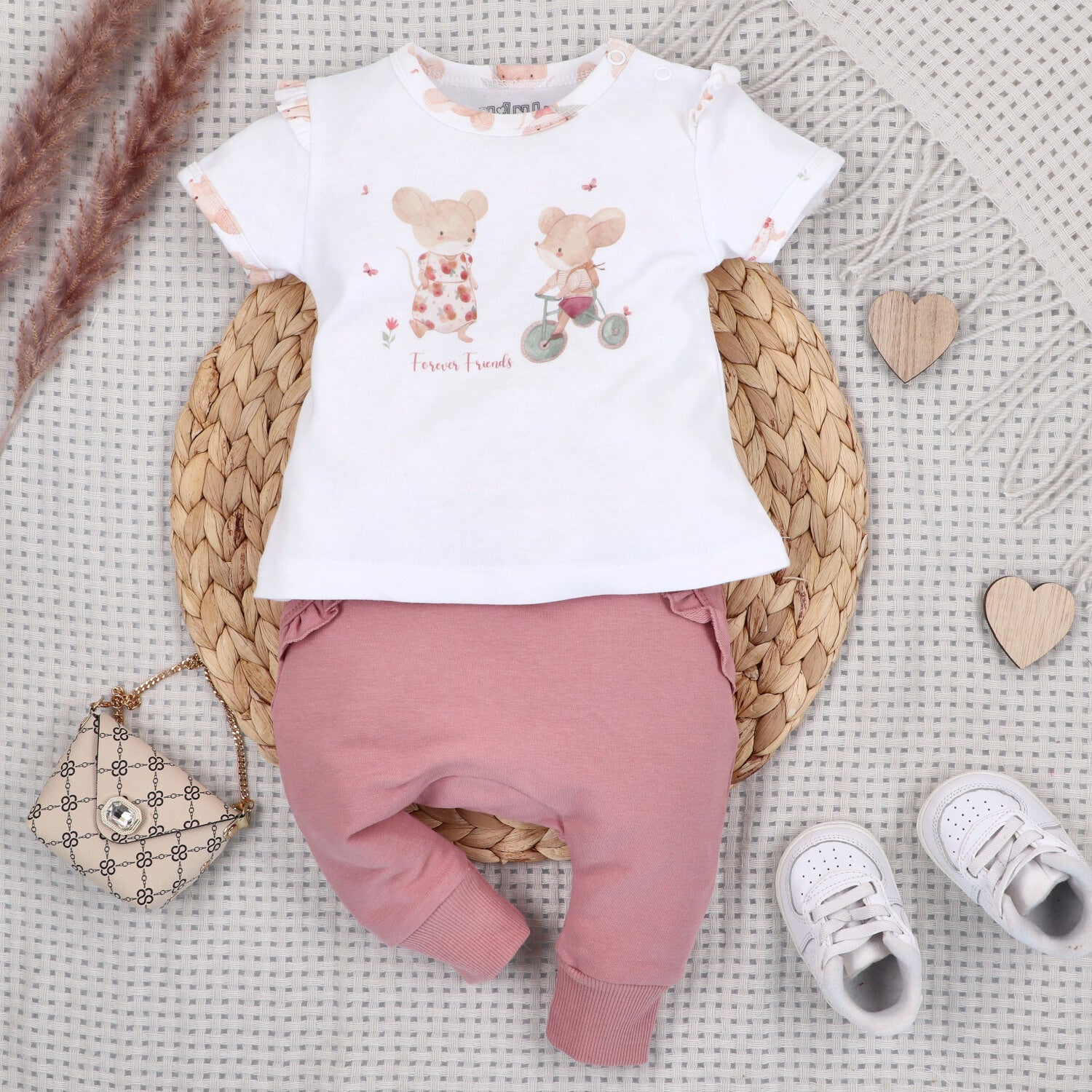 T-shirt bebé niño Pequeños Ratones algodón orgánico Polonia